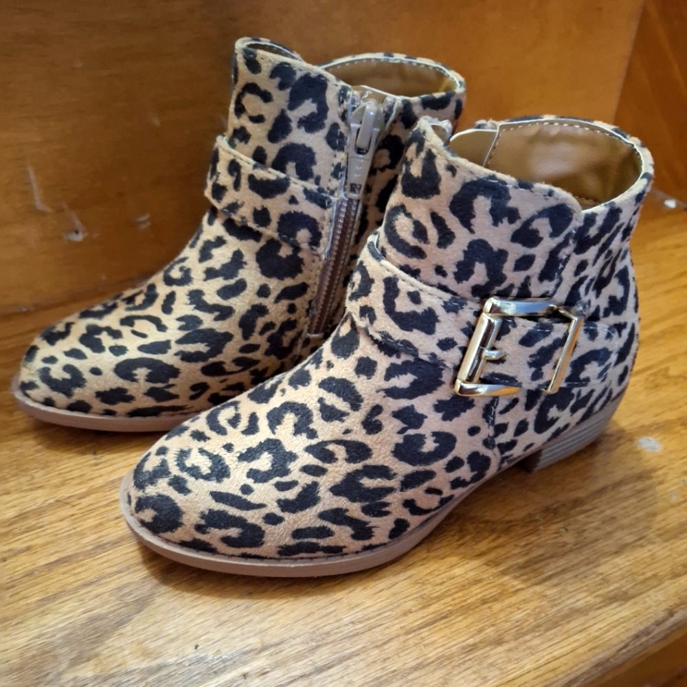 Leopard Print Kids Boots